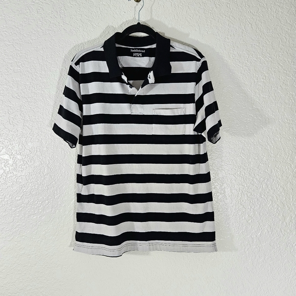 Saddlebred Rugby Style Striped Men's Polo - Picture 2 of 10